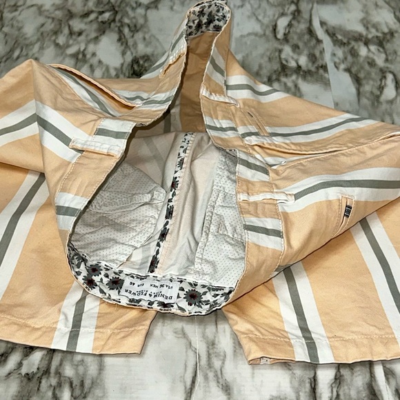 Denim And Flowers Preppy Flat Front Striped Shorts Mens Size 36 Vacation Cruise - Picture 9 of 10